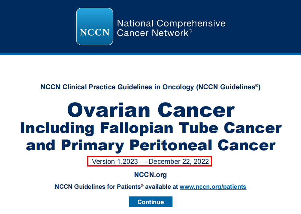 卵巢癌NCCN指南更新